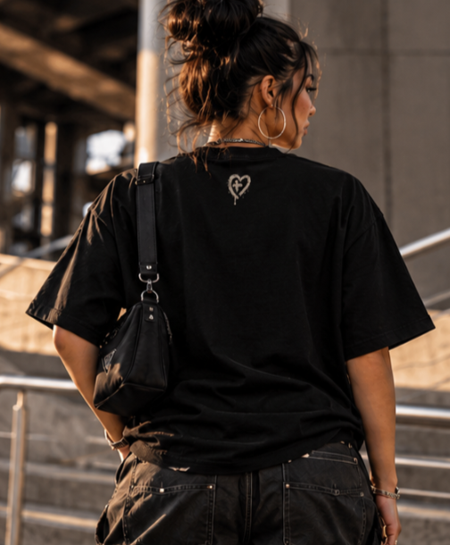 OVERSIZED FIT | YAHUSHUA™ King of Kings | Premium Christian Streetwear T-Shirt | Jesus Crown of Thorns Graphic | CADAVI Unisex organic high neck t-shirt